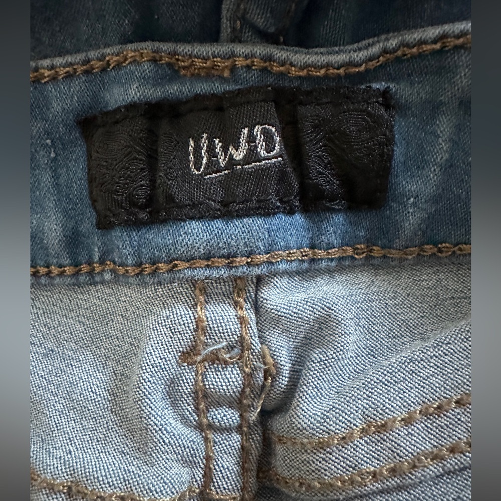 UWD Juniors/Women’s Y2K Ripped Denim Skinny Jeans size 5 - Picture 7 of 8